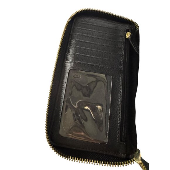 Michael Kors Black Saffiano Leather Zip-Around Wallet With Gold-Tone Hardware - Picture 4 of 6